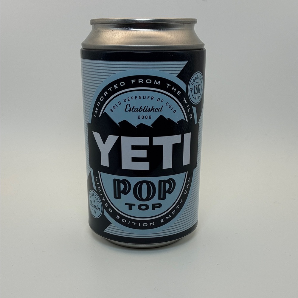 YETI Pop Top Stash Can in Black and Light Blue
